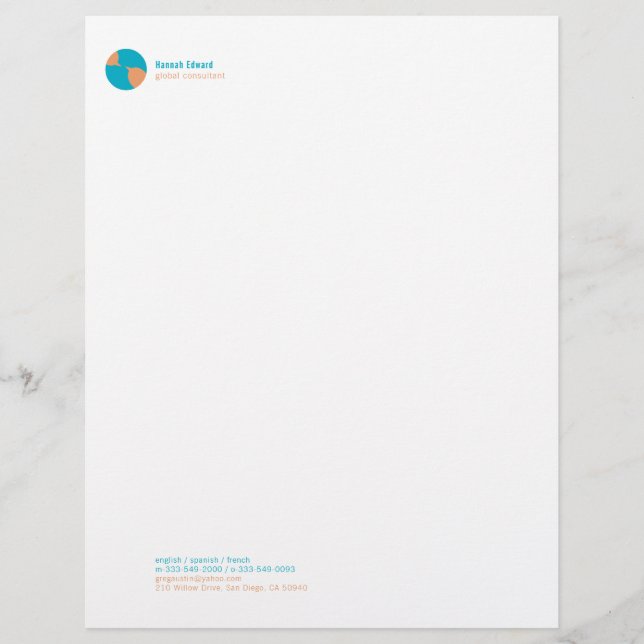 Papel Timbrado Ícone Global das Comunicações (Frente)