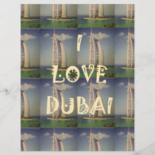 Papel Timbrado Iconic Dubai: design de Vetor "Eu Amo Dubai"