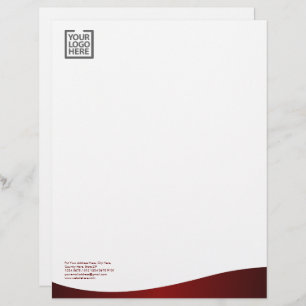 Papel Timbrado Identidade corporativa da Wave Burgundy Elegante