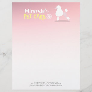 Papel Timbrado Ilustração Adorável De Cartoon De Pet Care Sitting