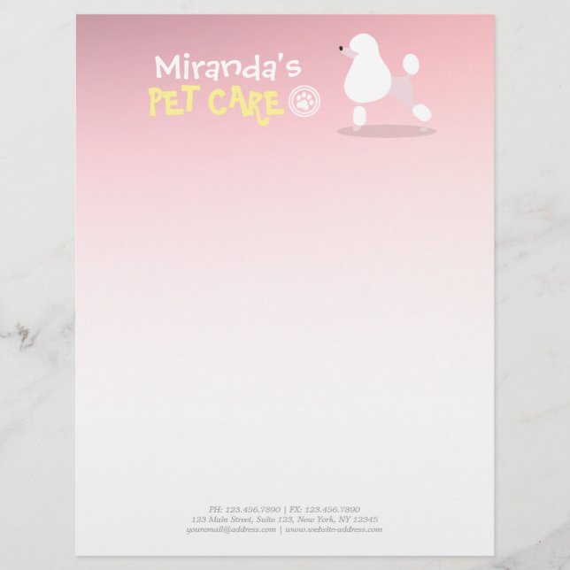 Papel Timbrado Ilustração Adorável De Cartoon De Pet Care Sitting (Frente)