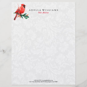 Papel Timbrado Ilustração de aquarelas Red Robin