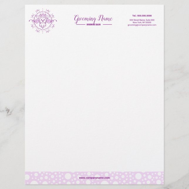 Papel Timbrado Ilustração de Cachorro de Cartoon para o Alinhamen (Frente)