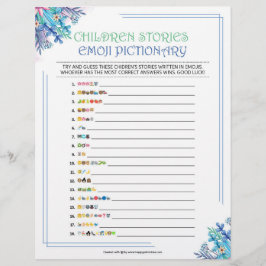 Papel Timbrado Imagem Emoji (Floral Azul)