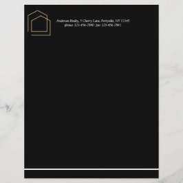 Papel Timbrado Imobiliária Preta Elegante
