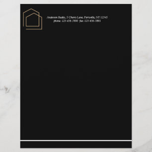 Papel Timbrado Imobiliária Preta Elegante