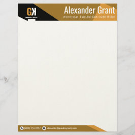 Papel Timbrado Imobilizador Preto e Dourado