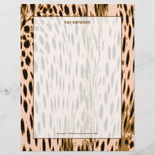 Papel Timbrado impressão de Chita, fundo rosa