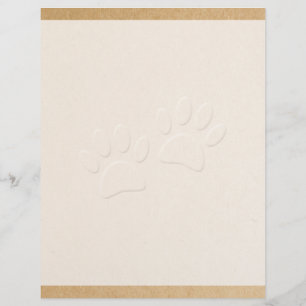 Papel Timbrado Impressão De Pata De Cão Com Efeito Embarcado