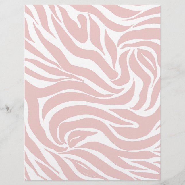 Papel Timbrado Impressão em branco de zebra rosa-rosa-esbranquiça (Frente)