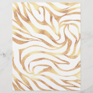 Papel Timbrado Impressão em branco Elegante Dourada de Zebra