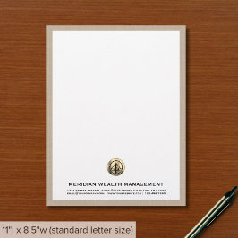 Papel Timbrado Impressão Letterhead de Linen Beige Personalizado