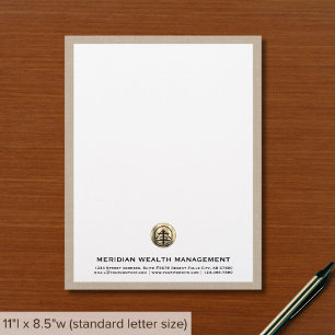Papel Timbrado Impressão Letterhead de Linen Beige Personalizado