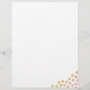 Papel Timbrado Impressões de Pata de Cachorro Pintado