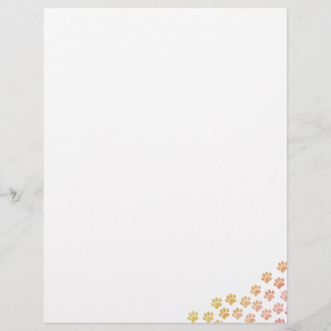 Papel Timbrado Impressões de Pata de Cachorro Pintado (Frente)