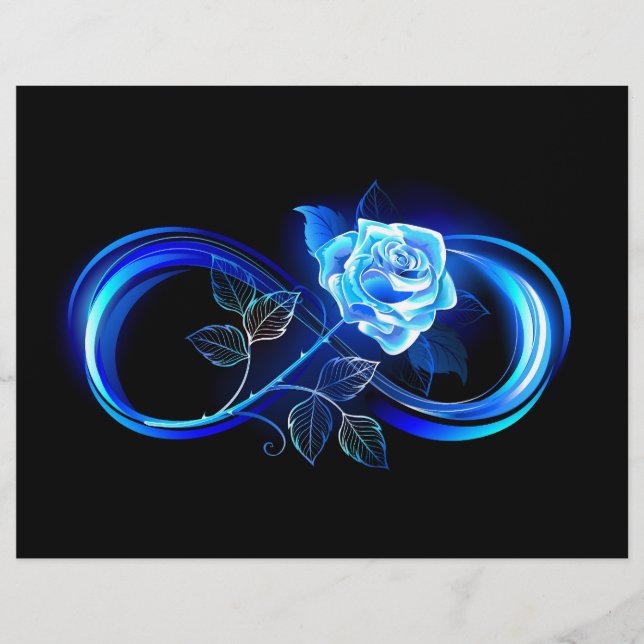 Papel Timbrado Infinidade brilhante com rosa azul (Frente)