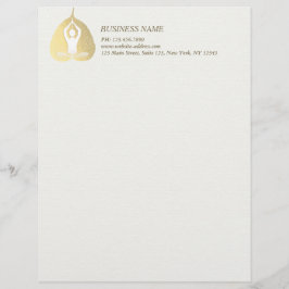 Papel Timbrado Instrutor de Estúdio de Yoga Pose de Meditação Fol