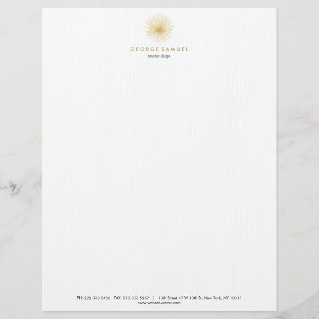 Papel Timbrado Interior Designer Vintage Modernist Logo (Frente)