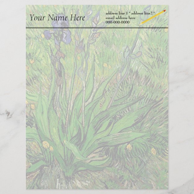 Papel Timbrado Iris de Van Gogh (Frente)