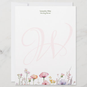 Papel Timbrado Jardim Corado Aquarela Personalizada