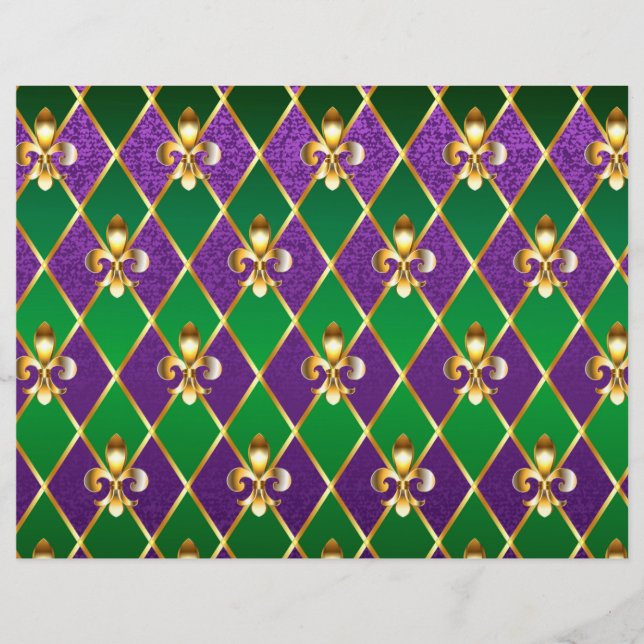 Papel Timbrado Jewelry Background Mardi Gras (Frente)