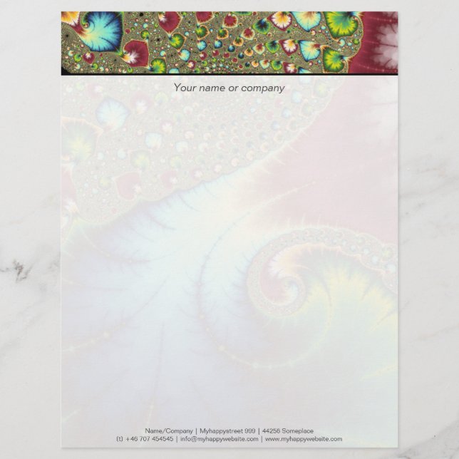Papel Timbrado Joanie 50 Fractal Art (Frente)