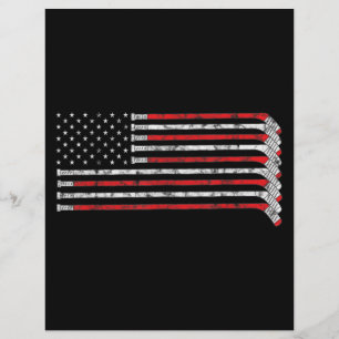 Papel Timbrado Jogador de Hóquei Desvanecido com Bandeira dos EU