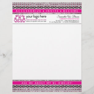 Papel Timbrado Joias e acessórios brilho diamantes rosa