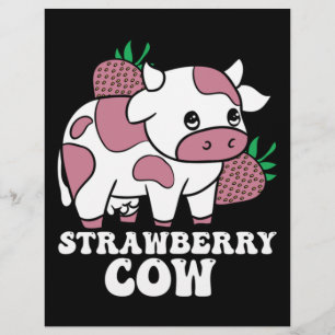 Papel Timbrado Kawaii Strawberry Cow Fazenda