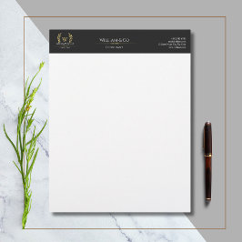 Papel Timbrado Laurel Wreath Dourado clássico Monograma
