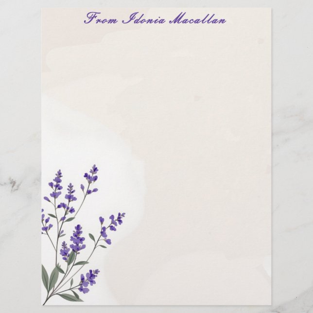 Papel Timbrado Lavanda (Frente)