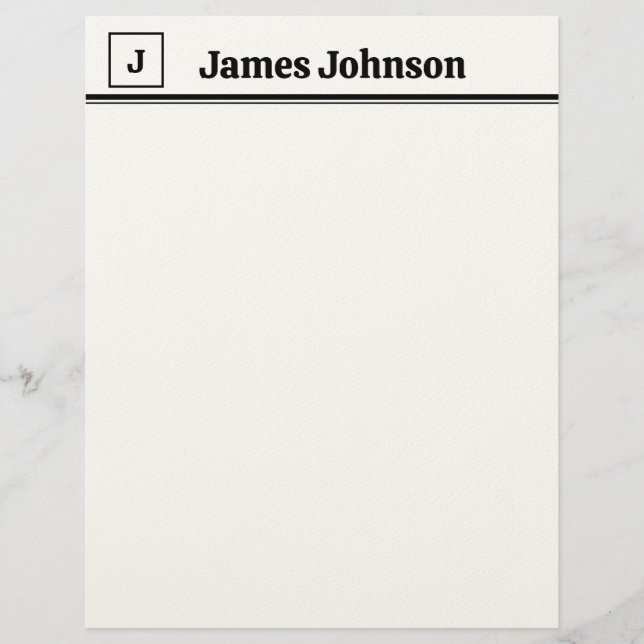 Papel Timbrado Lavender Black Retro Bold Serif Desk Name Plate (Frente)