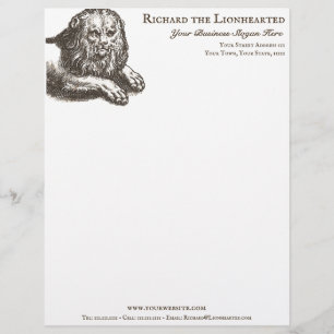 Papel Timbrado Leão do vintage que grava o estilo antigo elegante