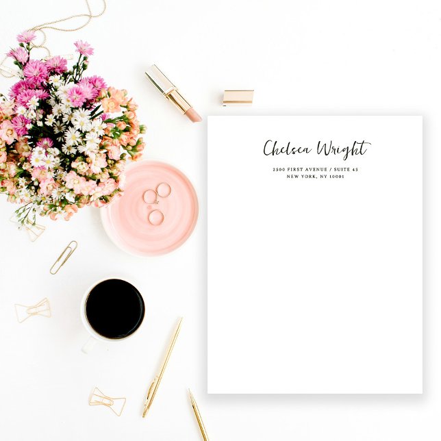 Papel Timbrado Legal Script Moderno | Preto e branco (Criador carregado)