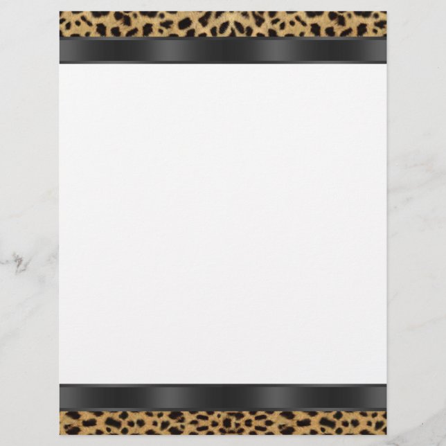 Papel Timbrado Leopardo Preto Branco (Frente)