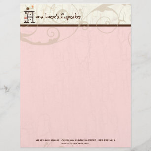 Papel Timbrado Letra A Cupcake Business Letterhead