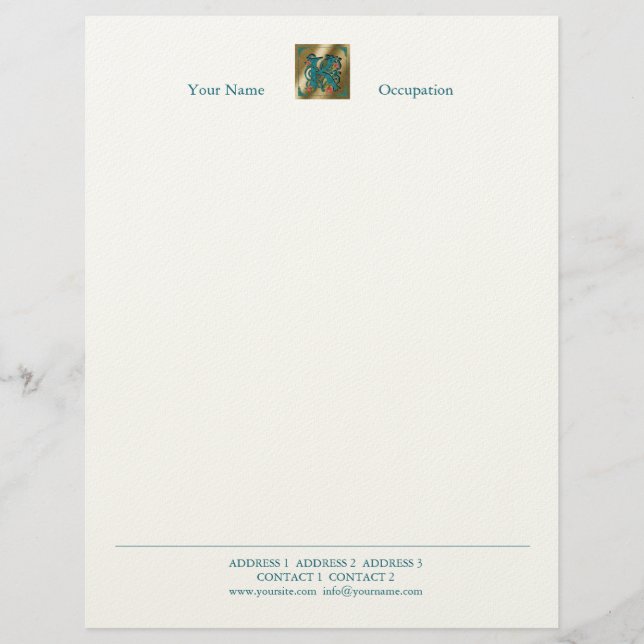 Papel Timbrado Letra Antica K - Letterhead (Frente)