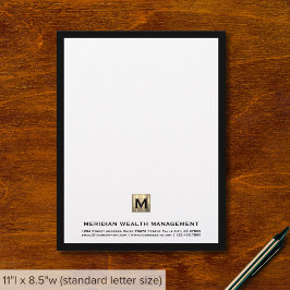 Papel Timbrado Letra-Cabeçalho do Planeador Financeiro do Monogra