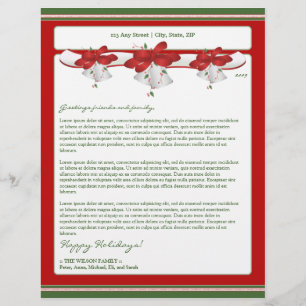 Papel Timbrado Letra da Newsletter Anual do Feriado: sinos ocos