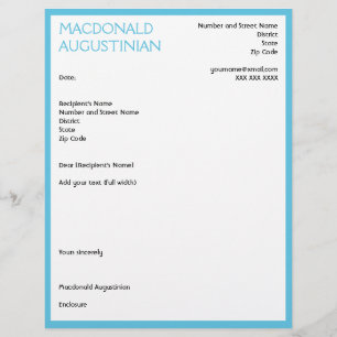 Papel Timbrado LETRA DE COBRIR DE RESUMO Moderna - CYAN Personali