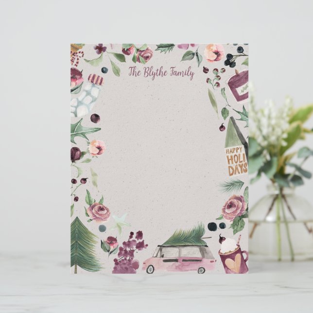 Papel Timbrado Letra de Natal Feliz (Em pé/Frente)