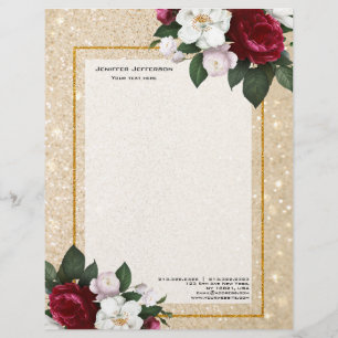 Papel Timbrado Letra floral elegante