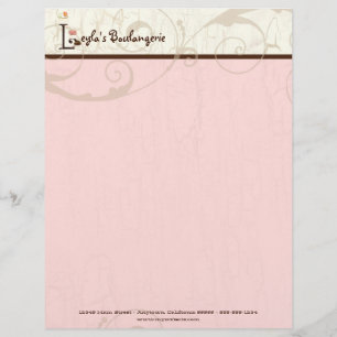 Papel Timbrado Letra L Cupcake Business Letterhead