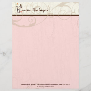 Papel Timbrado Letra V Cupcake Business Letterhead