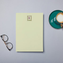 Papel Timbrado Letra Vintage Monograma Floral Frame Nouveau