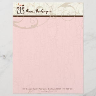Papel Timbrado Letra W Cupcake Business Letterhead