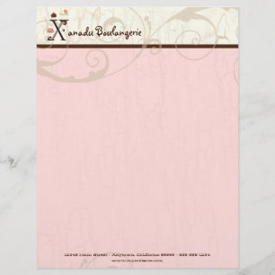 Papel Timbrado Letra X Cupcake Business Letterhead