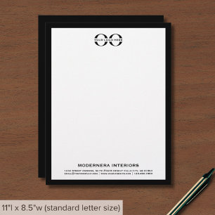 Papel Timbrado Letreiro branco preto simples com logotipo persona