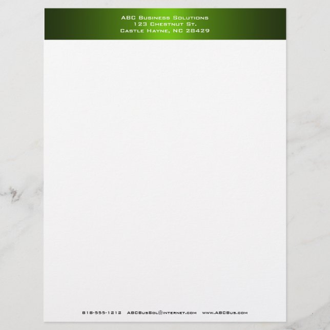 Papel Timbrado Letreiro comercial preto e verde (Frente)