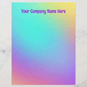 Papel Timbrado Letreiro de gradiente de Pastel colorido